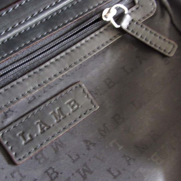 L.A.M.B. Gwen Stefani chain strap black leather crossbody purse - Picture 6 of 9